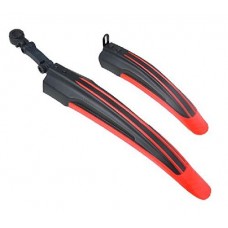 DLLL Road Mountain Bike Bicycle Cycling Tire Front/Rear Mud Guards Mudguard Fenders Set (Red+Black) - B010NWPDBU