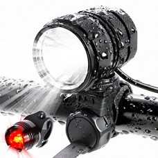 ADAMITA USB Rechargeable LED Bicycle Headlight 1200 Lumens Waterproof Front and Back Bicycle Lights 4 Lighting Modes with 4400 mAh Battery Safety Bike Light - B07CK62VML