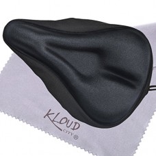 KLOUD City Black Soft Gel Relief Bike Saddle Seat Cushion Pad Cover (Straight and Triangle Groove) - B00BT4O8O0